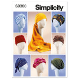 Simplicity Misses Headwrap, Turban, and Hat Packet, Code 9200 Sewing Pattern, Sizes SL, White