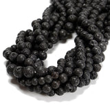 38Pcs Black Lava Stone Beads 10mm Beads Natural Stone Round Gemstone Genuine Real Stone for DIY Bracelet Jewelry String Making