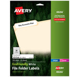 Avery EcoFriendly Recycled File Folder Labels, 2/3 x 37/16, White, Permanent Label Adhesive, 750 Printable Labels (48266)