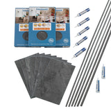 Palisade 25.6 in. x 14.8 in. Interlocking Vinyl Tile Shower and Tub Surround Kit in Cracked Slate
