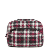 Vera Bradley Womens Cotton Large Cosmetic Makeup Organizer Bag, Fireplace Plaid, One Size