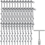 Zhengmy 36 Pcs Ground Anchors Screw in, 12 Inch Heavy Duty Tent Stakes with Trampoline Anchor Hook Ground Stakes for Camping Ten