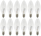 Creative Hobbies Replacement Light Bulbs for Electric Candle Lamps, Window Candles, & Chandeliers - 7W Candelabra E12 Clear Inca