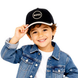 Mhax Boys & Girls Curved Baseball Cap Adjustable Kids Hat Lightweight Cotton Caps For School, Travel & Sports (Black)