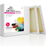 PHOENIX Stretched Canvas for Painting 12x12 Inch/7 Value Pack, 8 Oz Triple Primed 5/8 Inch Profile 100% Cotton White Blank Canva