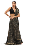 Libas Women8 Georgette Sarees (16250_Black)