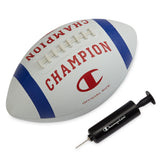Champion Blitz Football (Official, White/Surf The Web/Tango Red), All-Weather Football, Enhanced Grip, Durable Rubber Cover and