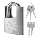 KAWAHA 21/60KD-5SK High Security Stainless Steel Shrouded Padlock with Key for Both Indoor and Outdoor use (Heavy Duty, Anti-Rus