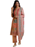 Libas Women'S Linen Kurta Sets (48868_Peach_L)