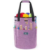 PAVILIA Crochet Bag Knitting Bag Organizer, Yarn Bag Storage Tote for Crocheting On The Go, Knitting Accessories Supplies Holder