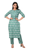 Gosriki Women'S Cotton Blend Straight Printed Kurta With Pant (Jugni Green_Xxl-Go_Green_Xx-Large),Green,2,B09ZF6HQZS