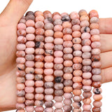 BONNY BOXX 1 Strand Natural 5 * 8mm Pink Zebra Jasper Rondelle Beads, Natural Abacus Disk Stone Beads Loose Spacer Gemstone for