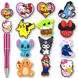 Garetheora 12Pcs Cute Cartoon Animal Focal Beads for DIY Pens, Keychain, Jewelry (Cartoon-B)