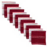 DII Basic Ribbed Terry Kitchen Basics Collection, Red, Dishcloths, 12 Piece
