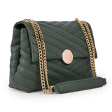 Adisa Women'S Girls Quilted Cross Body Sling Bag With Gold Chain (Sl5136) (D. Green),D. Green,,B0DDC8613S