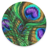 Round Mouse Pad, Peacock Feathers Customized Premium-Textured Mouse Mat,Washable Mousepads with Cloth, Non-Slip Rubber Base Smal