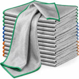 Puomue 12 Pack Microfiber Glass Cleaning Cloth, 320GSM Thick Lint Free Glass Towels, Reusable Window Cleaning Cloth for Windshie