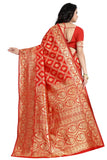 Sugathari Womens Banarasi Saree Pure Kanjivaram Silk Saree Soft New Ladies 2023 Design Wear Pattu Sarees Latest Cotton Party Sari Collections With Blouse Piece For Wedding Sadi (Sam San 9017-Red)