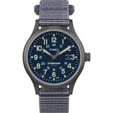 Timex Men'S Tw4B18700 Expedition Scout Solar 40Mm Blue/Gunmetal Fabric Fast Wrap Strap Watch