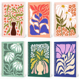Resurhang 6 Pcs A5 Floral Lined Spiral Notebooks Cute Wide Ruled Journals
