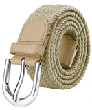 Veteran MenS WomenS Unisex Stretchable Braided Cotton Flexible Belt (Beige ,Free Size, Fits On Upto 34 Inch Waist)(Vtin095Bel