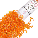 Miyuki Delica Seed Beads - Size 11/0 (1.6 mm), DB0045, Silver-Lined Orange, 7.2 g, Approx. 1440 Beads, Made in Japan