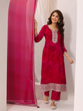 Libas Women'S Silk Chiffon Kurta Sets (99082O_Red_Xxl)