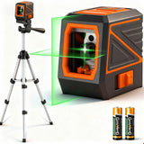 Laser Level with Tripod, 100 feet Green Cross Line Self Rotary Leveling Laser Level, Vertical and Horizontal Line, Rotatable 360