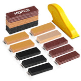 Giwiemi 100PCS Professional Micro Detail Sander Kit, 3-in-1 Precision Mini Finger Sander with 60-800 Grit Sandpaper, Small Hand