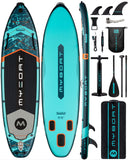 MYBOAT 11'6 34 6 Extra Wide Inflatable Paddle Board, Stand Up Paddle Board for Fishing, Sup Board with 3 Removable Fins, Dual