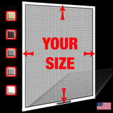 Window Screens Pre-Framed, Ready to Hang - Home Replacement Window Screens - Custom Sizes, Colors & Options - Frame Color: (Whit