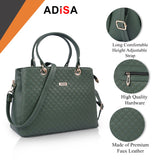 Adisa Quilted Handbag Shoulder Bag For Women And Girls With Detachable Sling Belt (Ad4077) (Dark Green),Dark Green,,B0DXQGVK95