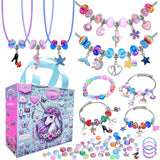 AIPRIDY 208 Pieces Charm Bracelet Making Kit,Unicorn Mermaid Crafts Gifts Set Can Inspires Imagination and Creativity,Jewelry Ma