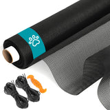 FCSOTSPS Pet Proof Window Door Screen Roll,37.4INx16.4FT Polyester Window Screen Mesh,Heavy Duty Screen Replacement Kit for Wind