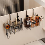 Magheo 2 Pack Hair Tool Organizer,Adhesive Hair Dryer Holder Cabinet Door/Wall Mounted Adjustable Height Blow Dryer Holder Under
