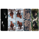woopme Set of 5 Beautiful Horses Magnetic Bookmark for Book Lovers Readers Students Gift Magnetic Page Clips Folding