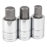 Titan 16162 3Piece 1/2Inch Drive SAE Large Hex Bit Socket Set