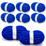 Chunky Chenille Yarn for Crocheting/Arm Knitting, Super Soft Jumbo Knit Blanket Yarn Purplish Blue 8 Pack (32 yds, 8.5 oz Each P