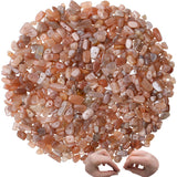 XIANNVXI Sunstone Beads, Natural Chip Stone Beads 400Pcs Crystal Bead 5-8mm Irregular Healing Crystal Loose Rocks for DIY Jewelr