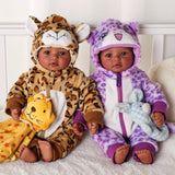 BABESIDE Black Baby Dolls Twins - 17inch Realistic Soft Cloth Body Dolls with Brown Eyes, Perfect for 3+ Year Old Girls, Ideal f