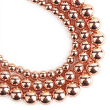 Song Xi 40PCS Rose Gold Hematite Beads 10mm Beads for Jewelry Making Gemstone Loose Stone for Crafting, DIY, Bracelet Necklace