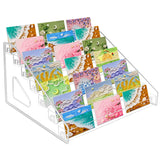 Card Display Stand, 7 Tier 12 Sticker Display, Clear Display Stand Holds Business Brochure Postcard Greeting for Office Home Des