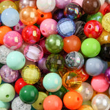 BERMRO 16mm Acrylic Beads 100pcs Focal Spacer Bead Chunk Bubblegum Beads for DIY Crafting Necklace Bracelet Jewelry Making Keych