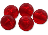 Round Acrylic Plastic Beads - Made in USA (Ruby Red, 5mm)