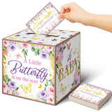 Teling 51 Pieces Diaper Raffle Tickets with Card Box Baby Shower Decorations Baby Shower Holder Box for Girl Boy Diaper Raffle P