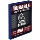 Samsill Durable 0.5 Inch Binder, Made in The USA, D Ring Binder, Customizable Clear View Cover, Dark Blue, Holds 125 Pages