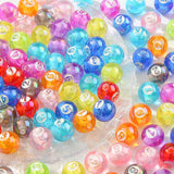 BERMRO 16mm Acrylic Beads 30pcs Billiards Pen Focal Spacer Bead Chunk Bubblegum Beads for DIY Crafting Necklace Bracelet Jewelry