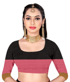 Greciilooks Womens Cotton Blend Half & Half Women Saree For Women (Pink)