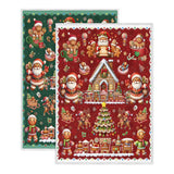 MaceSense Microfiber Christmas Gingerbread Houses Kitchen Towels, Set of 2
