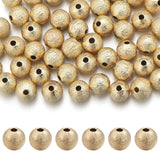 Chuyau 50pcs 6mm 18k Frosted Gold Filled Spacer Beads for Jewelry Making Seamless Smooth Metal Brass Beads for DIY Bracelets Nec